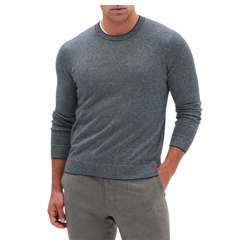 Banana Republic Size Large Men's Premium Luxe Yarn Sweater Cotton/Silk/Cashmere
